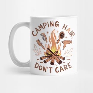 Camping Hair Don’t Care Funny Hiking and Camping Mug